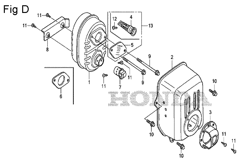 Fig-4 Diagram and Parts List for GS190A Type QBA Honda Engine