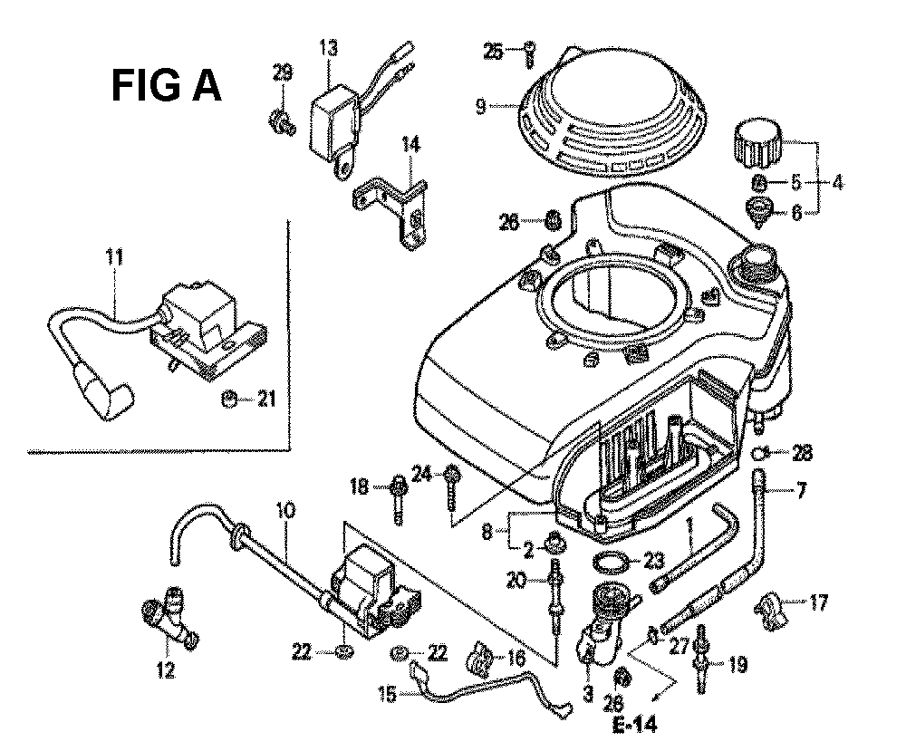 Fig-2 Diagram and Parts List for GXV160K1 Type N6 Honda Engine