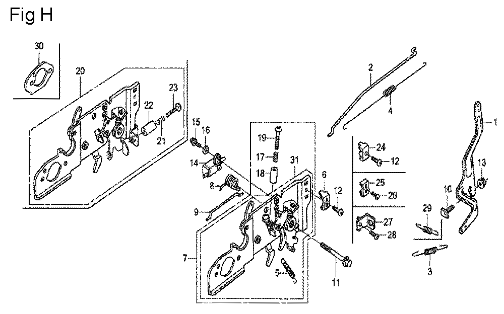 Fig-8 Diagram and Parts List for GCV160LA0 Type S1M Honda Engine