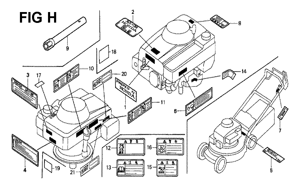 Fig-5 Diagram and Parts List for GXV160K1 Type N5M Honda Engine