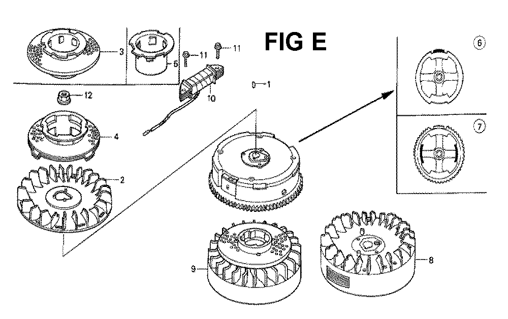 Fig-5 Diagram and Parts List for GXV160K1 Type N15 Honda Engine