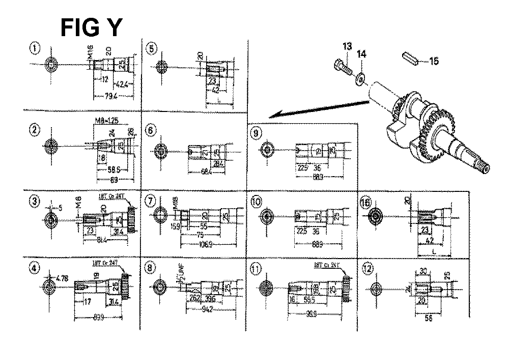 Fig-3 Diagram and Parts List for GX160K1 Type H1 Honda Engine