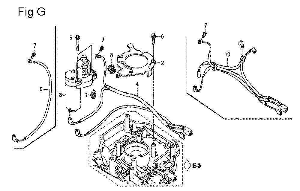 Fig-7 Diagram and Parts List for GCV190A Type R3A Honda Engine