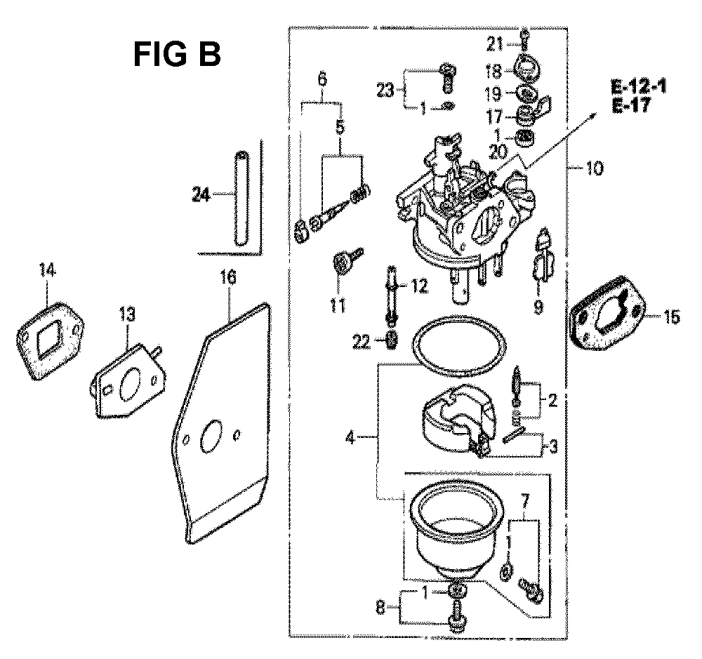 Fig-2 Diagram and Parts List for GXV160K1 Type SFCA Honda Engine