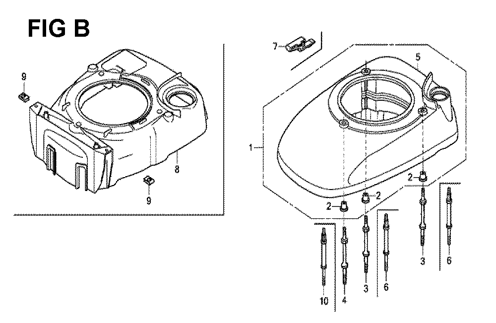 Fig-2 Diagram and Parts List for GCV190LA Type N5B Honda Engine
