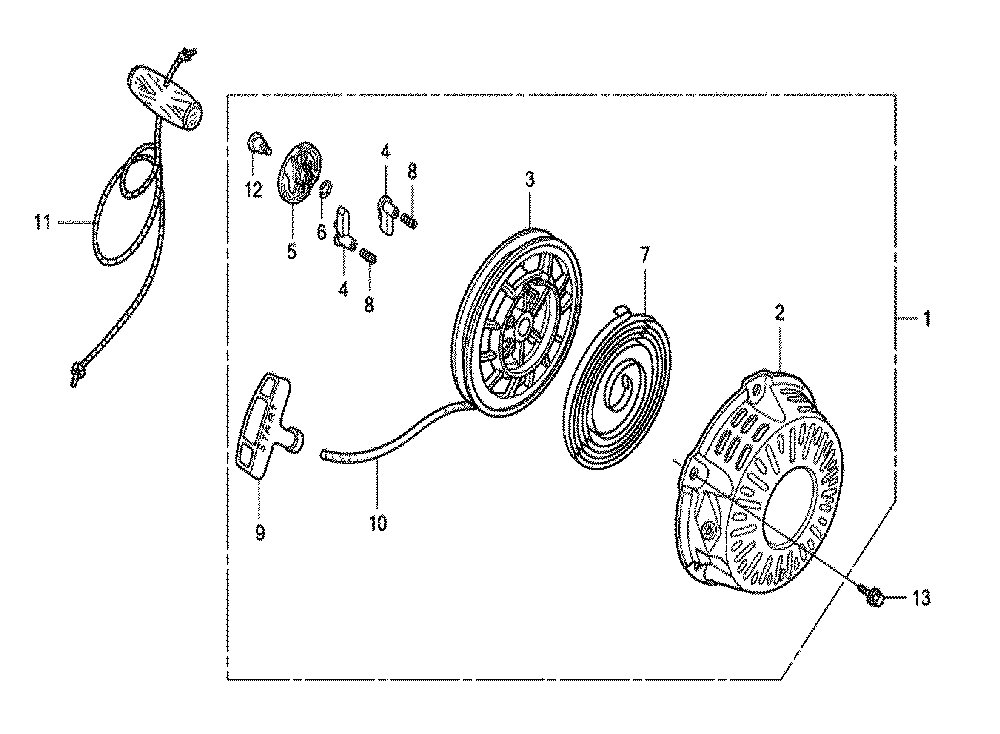 Fig-0 Diagram and Parts List for GX120K1 Type WMA3 Honda Engine