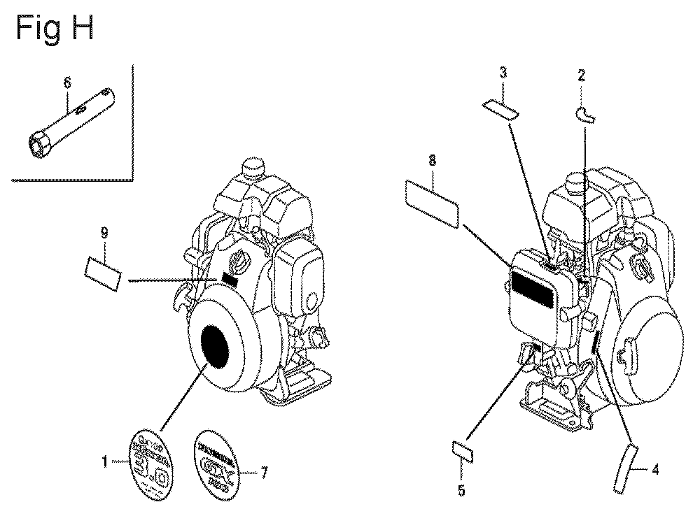 Fig-8 Diagram and Parts List for GX100U Type QA26 Honda Engine
