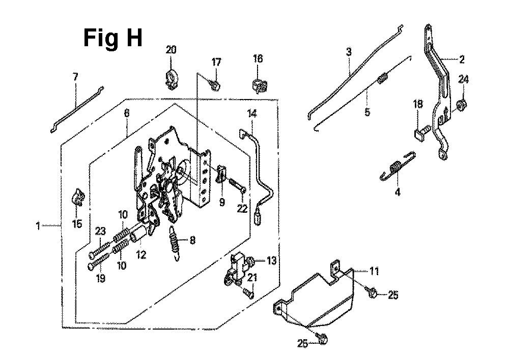 Fig-4 Diagram and Parts List for GXV160UH2 Type N45 Honda Engine