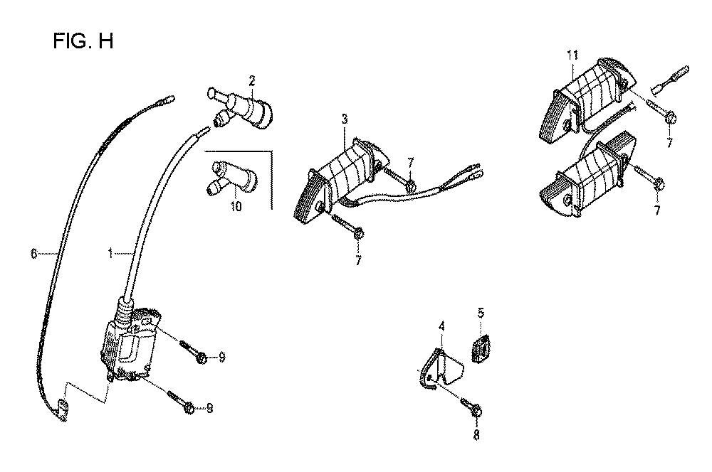 Fig-8 Diagram and Parts List for GX120T1 Type SD16 Honda Engine