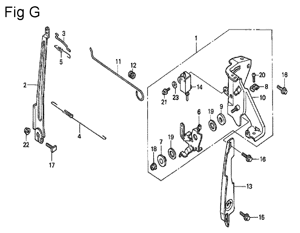 Fig-7 Diagram and Parts List for GC135 Type QHC1 Honda Engine