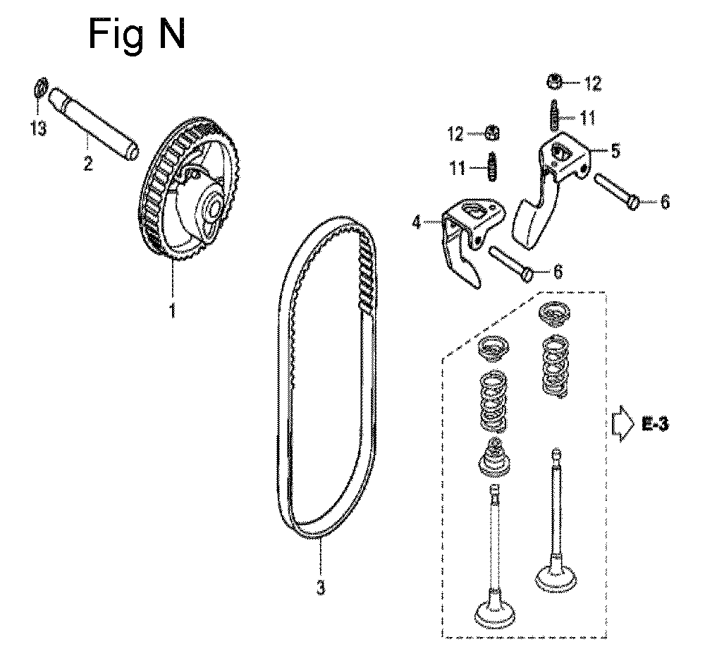 Fig-14 Diagram and Parts List for GC160 Type QHEB Honda Engine