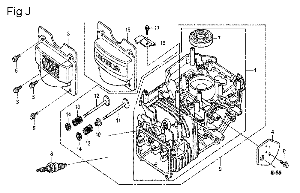 Fig-10 Diagram and Parts List for GCV160A Type EHHB Honda Engine