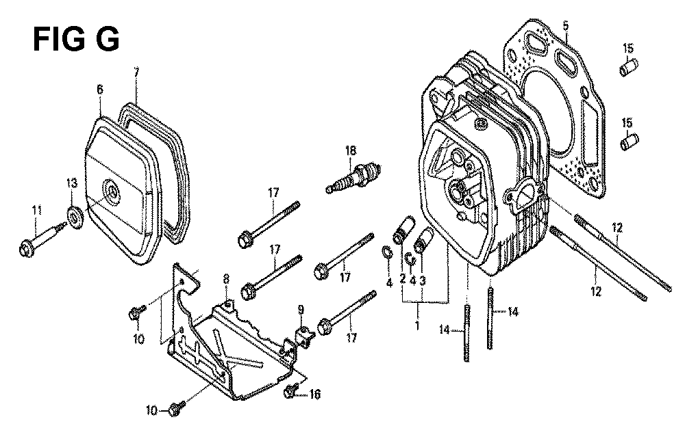 Fig-5 Diagram and Parts List for GXV340K2 Type DA33 Honda Engine