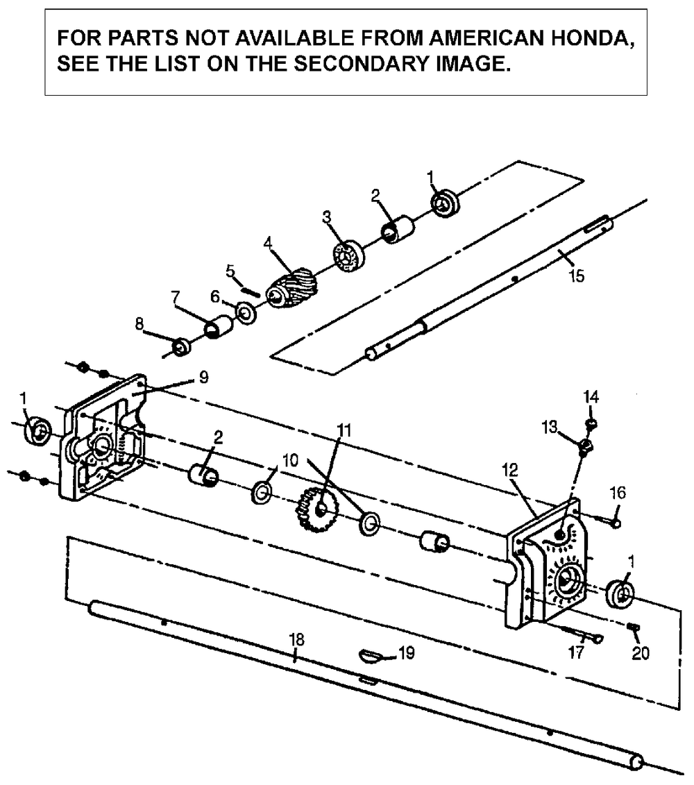 Gearbox Assembly (Sb1013b) Diagram and Parts List for SB1013 Type  B Honda Lawn Tractor Accessories