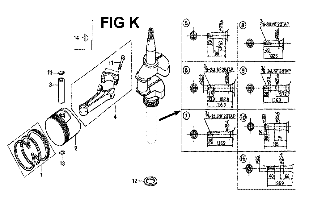 Fig-11 Diagram and Parts List for GXV160K1 Type A15 Honda Engine