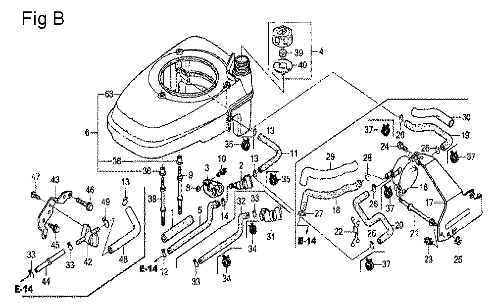 Fig-2 Diagram and Parts List for GCV160 Type N2 Honda Engine