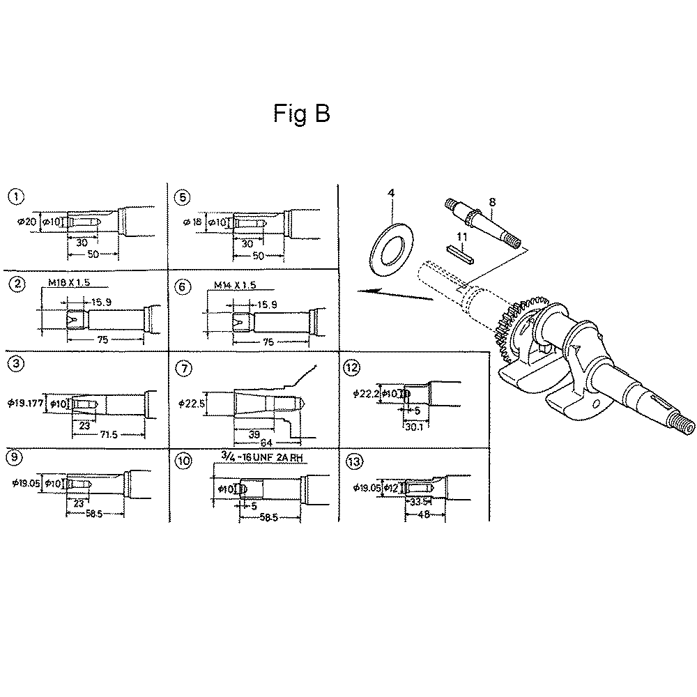 Fig-2 Diagram and Parts List for GC135 Type PHA Honda Engine