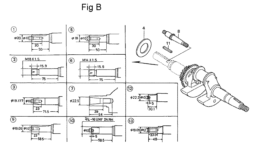 Fig-2 Diagram and Parts List for GC160 Type QHAJ Honda Engine