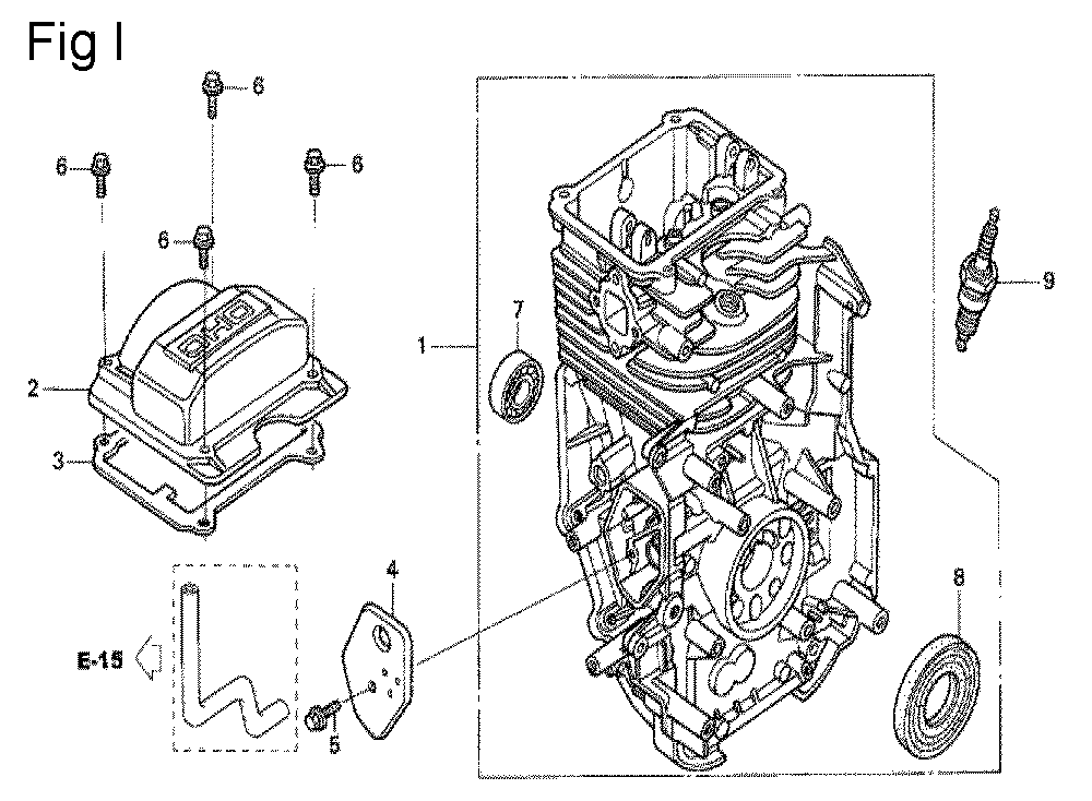 Fig-9 Diagram and Parts List for GS190A Type QBA1 Honda Engine