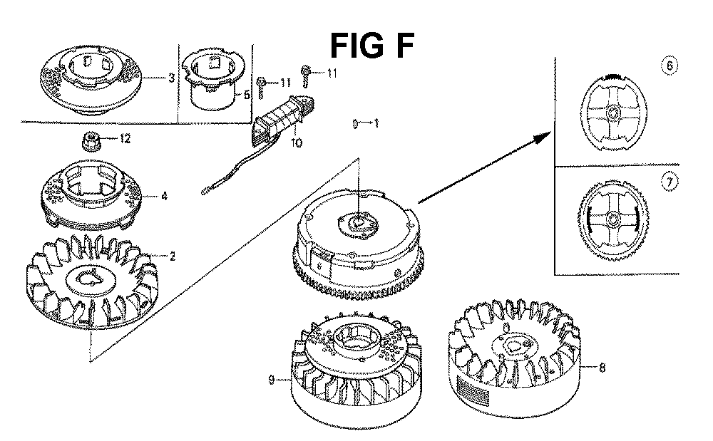 Fig-10 Diagram and Parts List for GXV160 Type N6 Honda Engine