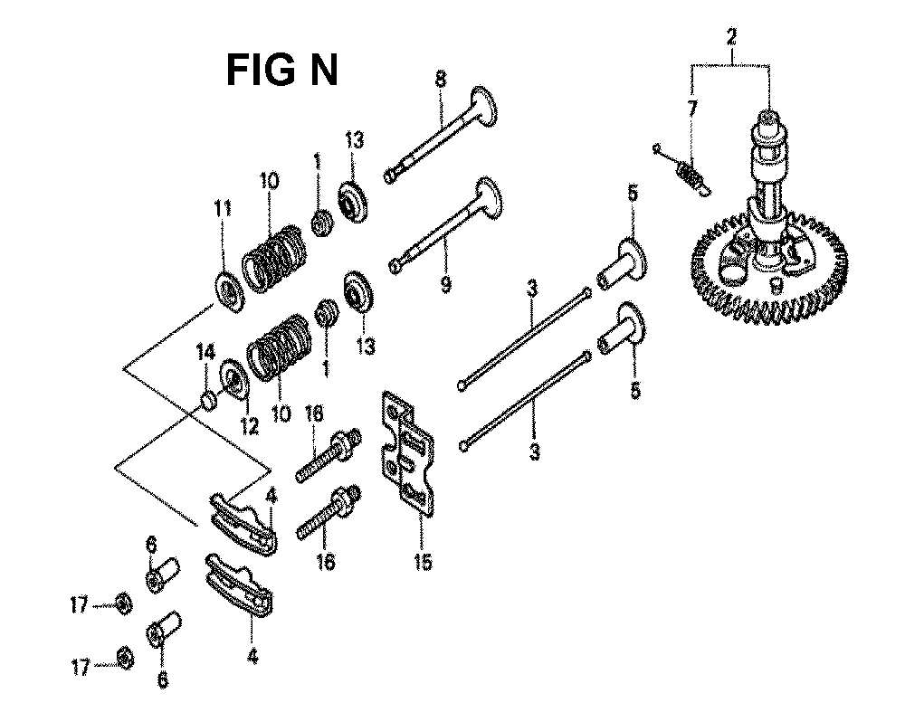 Fig-13 Diagram and Parts List for GXV340K2 Type DCA1 Honda Engine