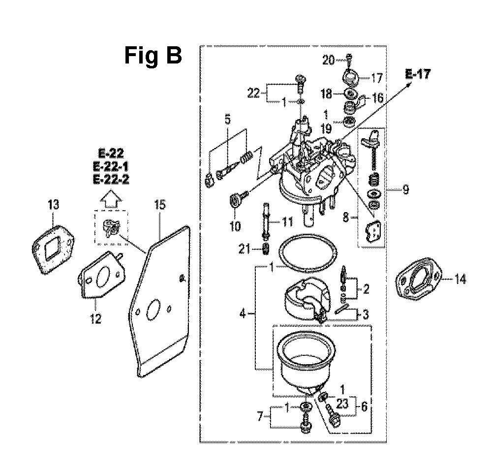 Fig-2 Diagram and Parts List for GXV160UH2 Type N1F Honda Engine