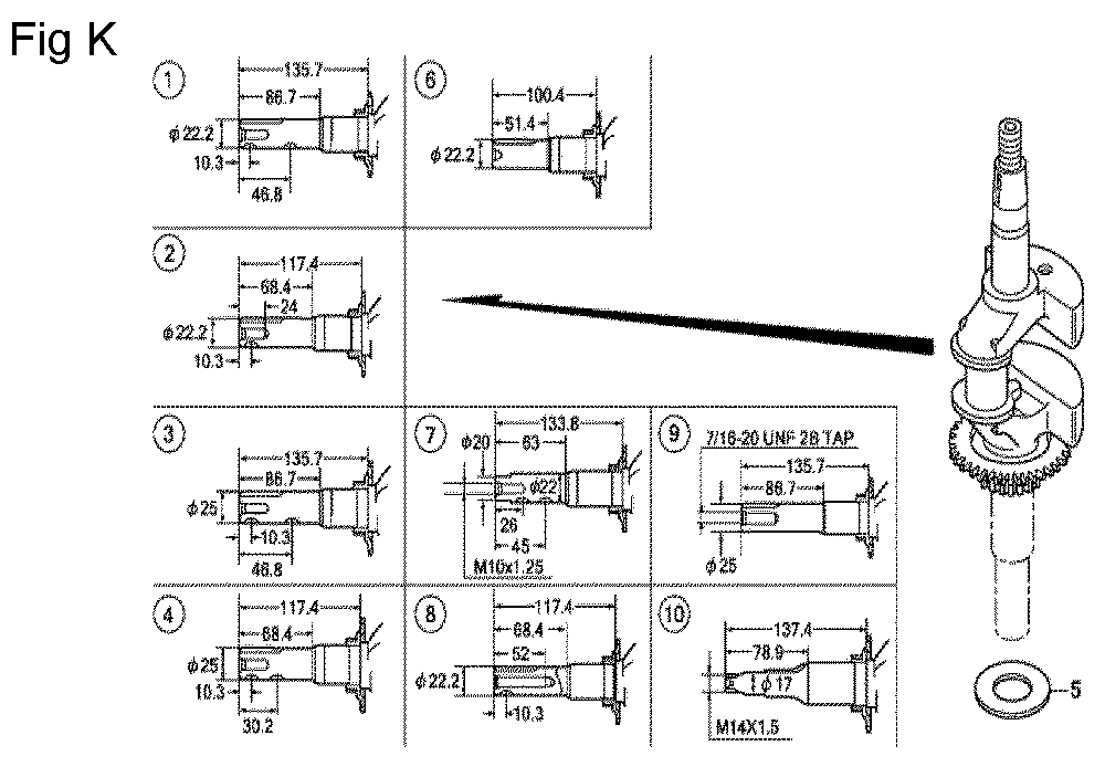 Fig-11 Diagram and Parts List for GCV160A Type A1A Honda Engine