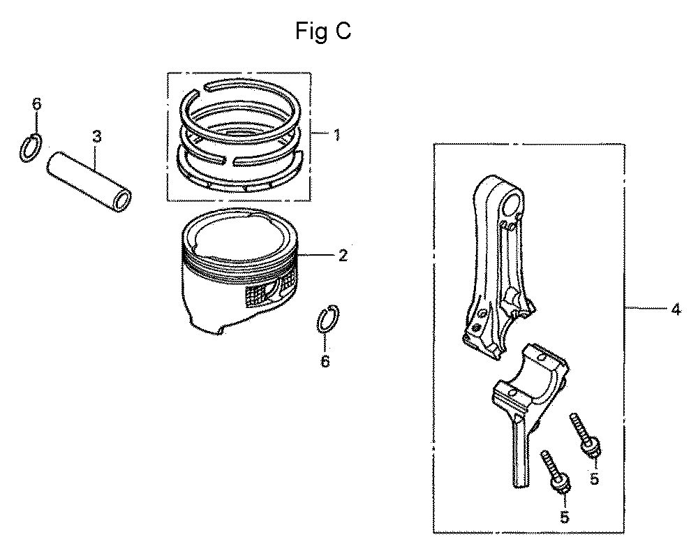 Fig-3 Diagram and Parts List for GC160A Type VHA Honda Engine