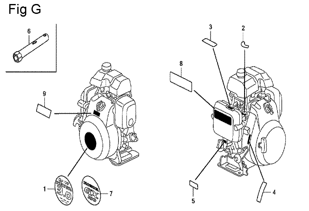 Fig-8 Diagram and Parts List for GX100U Type KRS2 Honda Engine