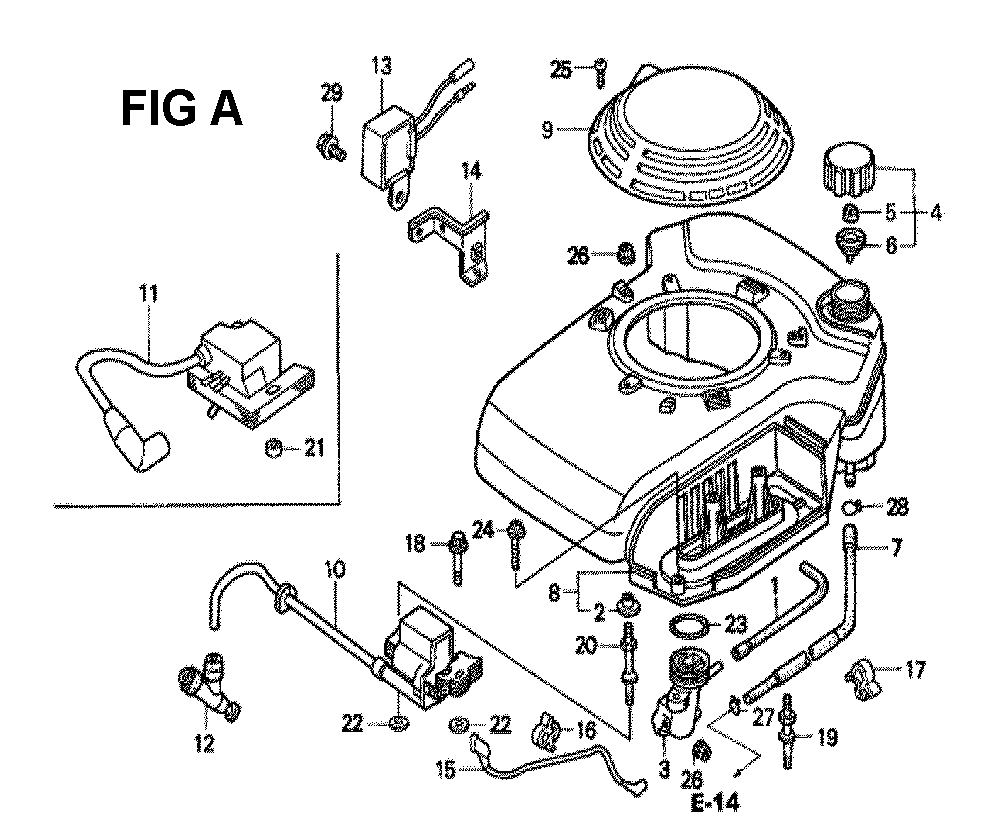 Fig-3 Diagram and Parts List for GXV160K1 Type A1S Honda Engine