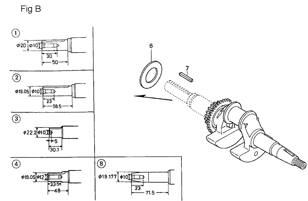 Fig-2 Diagram and Parts List for GC190A Type QHAF Honda Engine