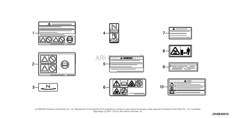 Other Parts (2) (Label) Diagram and Parts List for GX200UT2 (typePXU)(GCBTT-1000001) Honda Engine