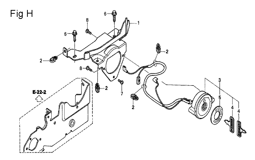 Fig-8 Diagram and Parts List for GCV160A Type E5A4 Honda Engine