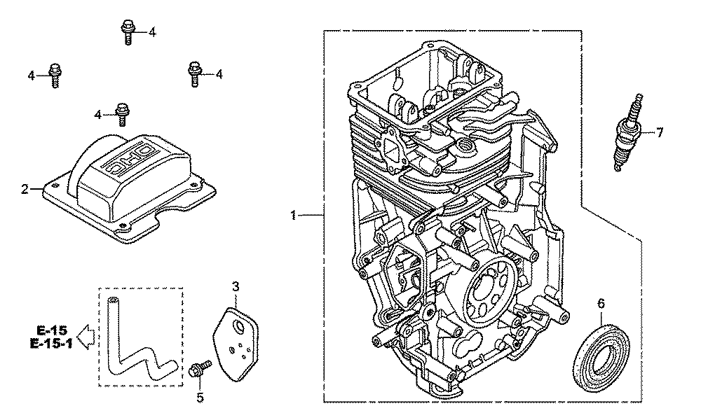Fig-0 Diagram and Parts List for GC190A Type DHAF Honda Engine
