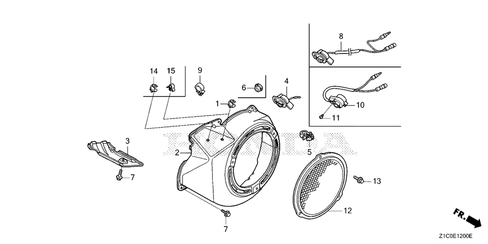 Fan Cover (1) Diagram and Parts List for GX390UT2 (Type  SCC/B)(GCBCT-1000001 - 3485996) Honda Engine