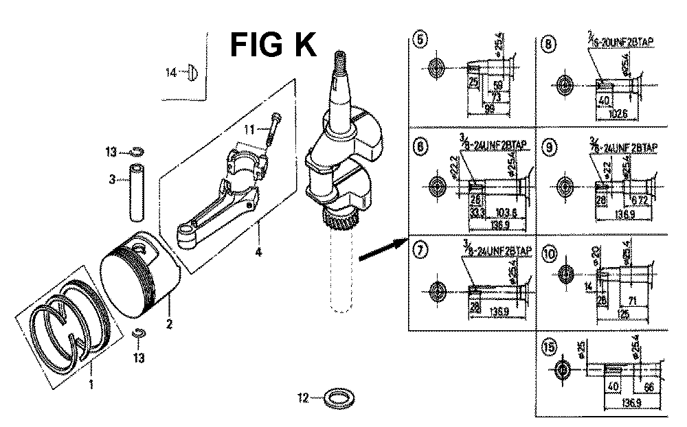 Fig-8 Diagram and Parts List for GXV160K1 Type N55 Honda Engine