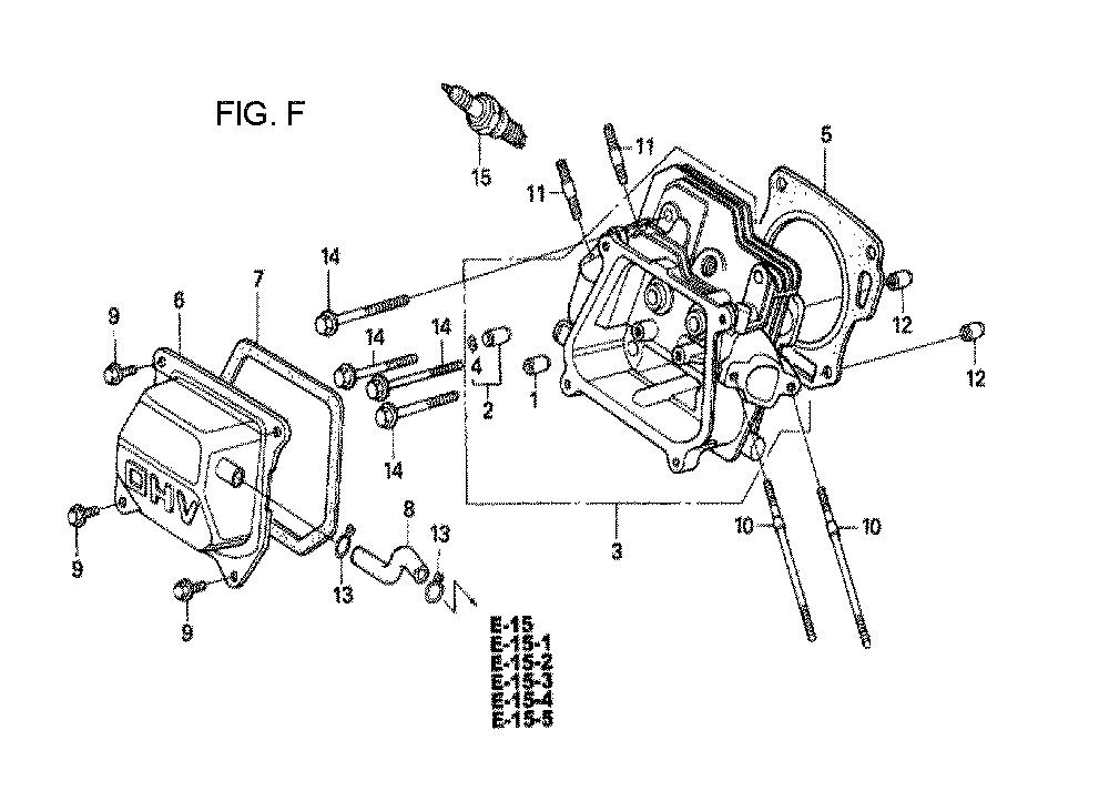Fig-5 Diagram and Parts List for GX160U1 Type QCL Honda Engine