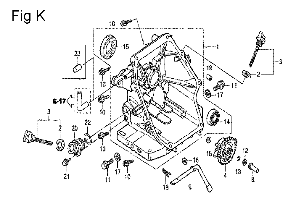 Fig-11 Diagram and Parts List for GC160 Type VX Honda Engine