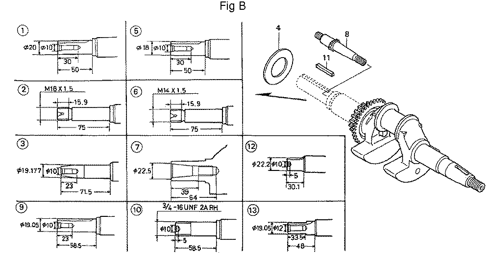 Fig-2 Diagram and Parts List for GC160A Type VHA Honda Engine