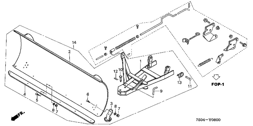 Snow Dozer Kit (Ht3810sd) Diagram and Parts List for HT3810 Type  SD Honda Lawn Tractor Accessories