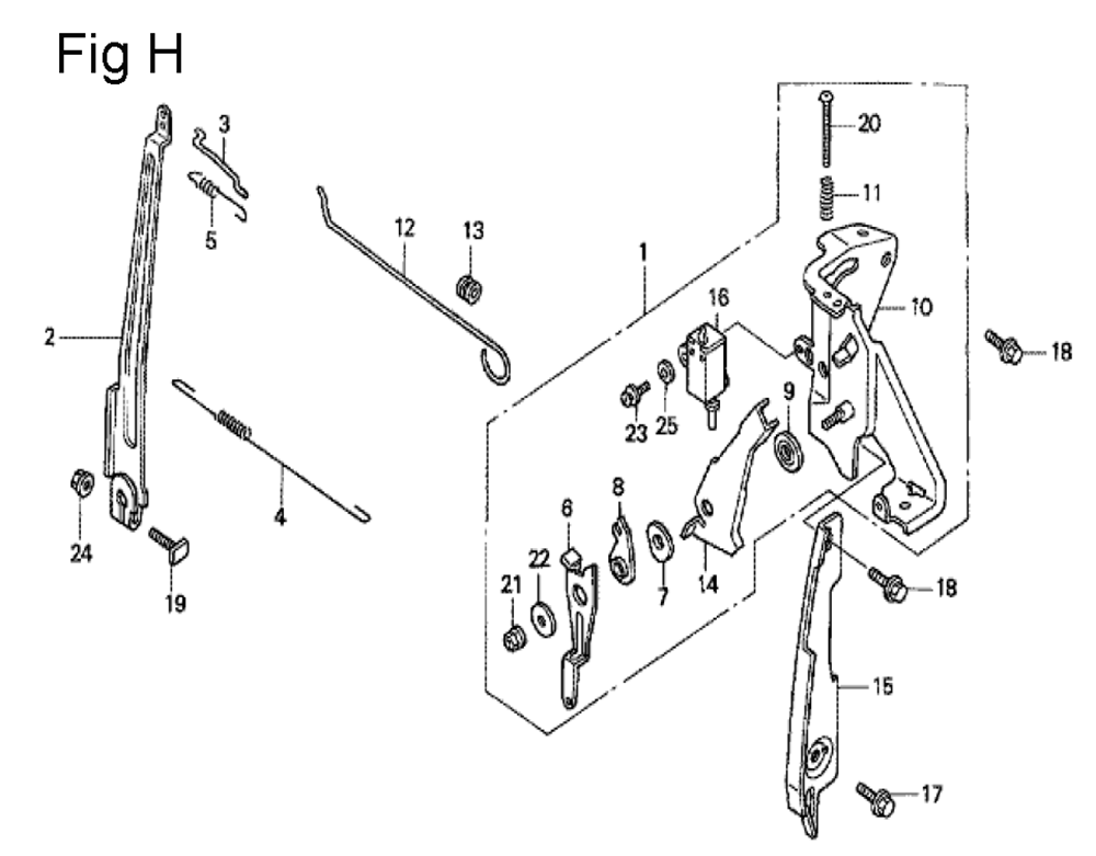 Fig-8 Diagram and Parts List for GS190A Type VXU Honda Engine