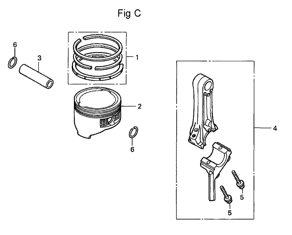 Fig-3 Diagram and Parts List for GC160A Type QED Honda Engine