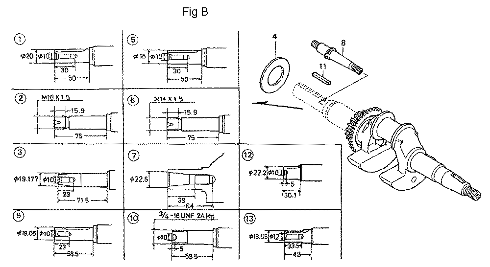Fig-2 Diagram and Parts List for GC160A Type QEA Honda Engine