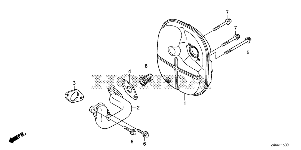 Muffler Diagram and Parts List for EU2200IT (Type  AG)(EAMT-1000001 - 9999999) Honda Generator