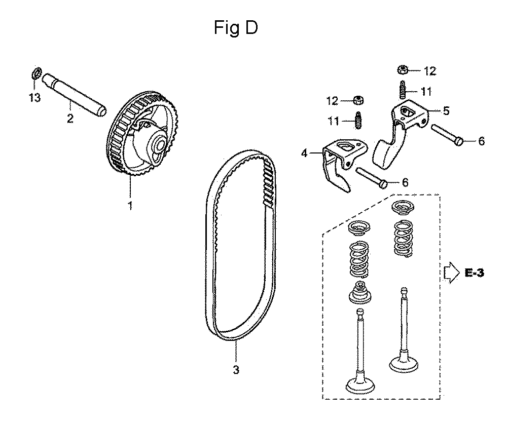 Fig-4 Diagram and Parts List for GC160 Type WKT2 Honda Engine