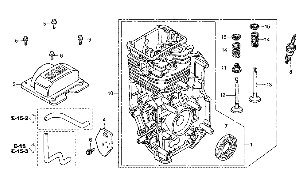 Fig-0 Diagram and Parts List for GC160 Type VXA Honda Engine