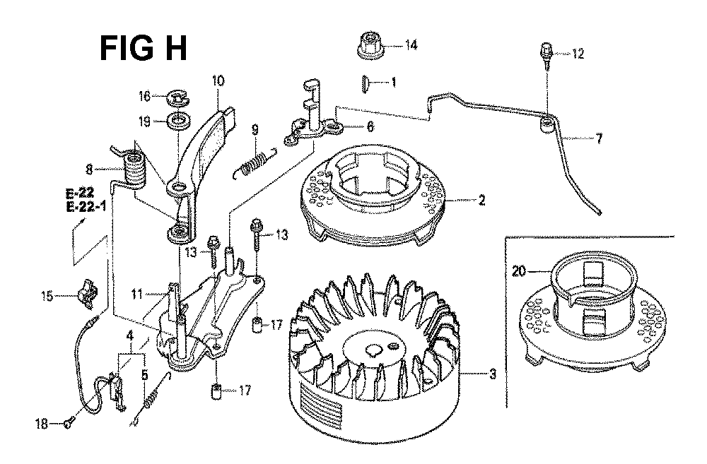 Fig-10 Diagram and Parts List for GXV160H2 Type SFC Honda Engine