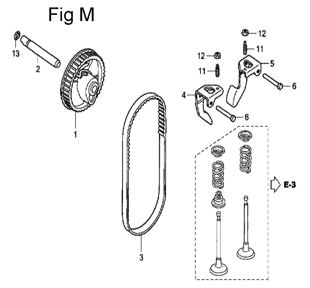 Fig-13 Diagram and Parts List for GC160 Type SHE5 Honda Engine