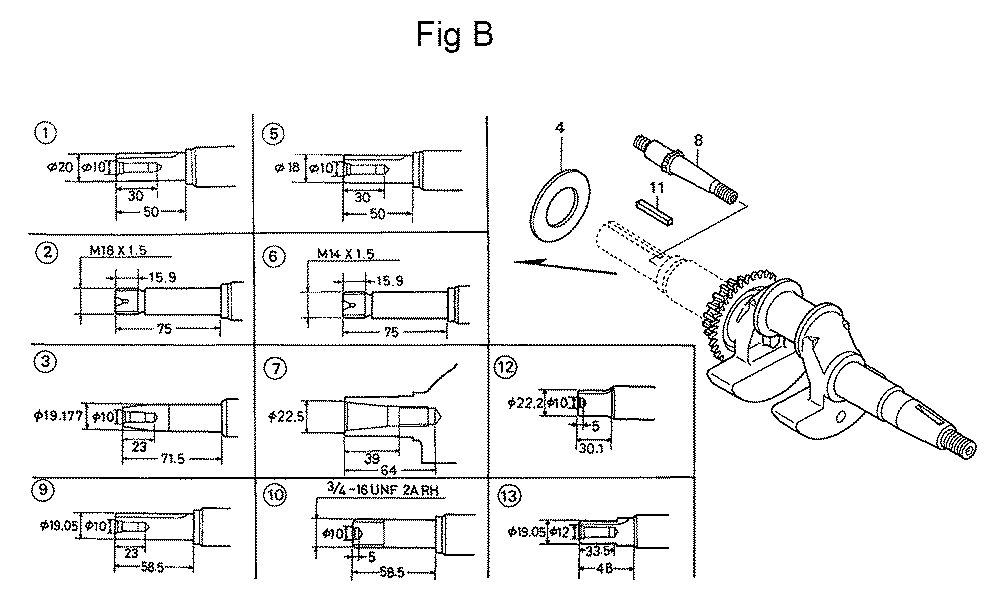 Fig-2 Diagram and Parts List for GC160 Type QHA Honda Engine