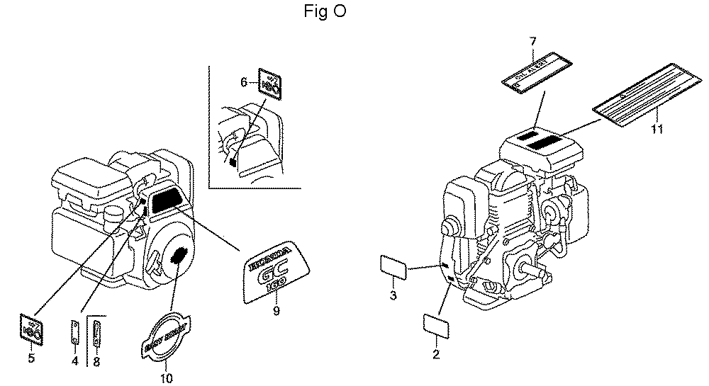 Fig-15 Diagram and Parts List for GC160LA Type QHA Honda Engine